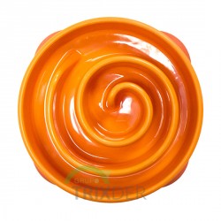 TRIXIE Mini Comedero Espiral Naranja Slo-Bowl para perro