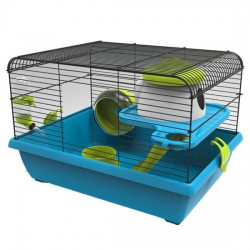 Jaula Para Hamster 42,5 x 31 x 28 cm - Azul/Pistacho