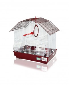 Jaula para Aves Pequeñas Tejado Ovalado - Rojo
