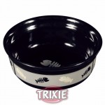 TRIXIE Comedero ceramico gatos 0.35 litros ø12 cm negro gris